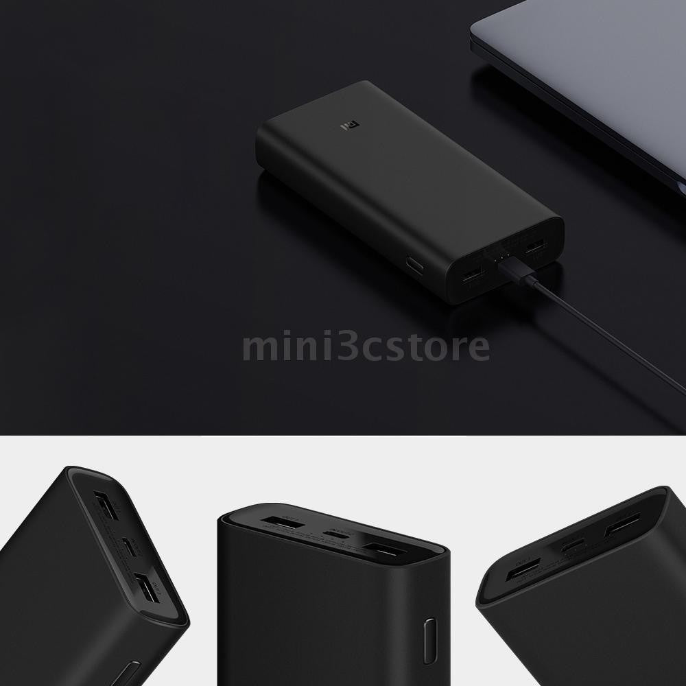 Xiaomi Mi Power Bank 3 20000mAh 50W Max Flash Charge 3Ports Output for Laptop and Smartphone - Black