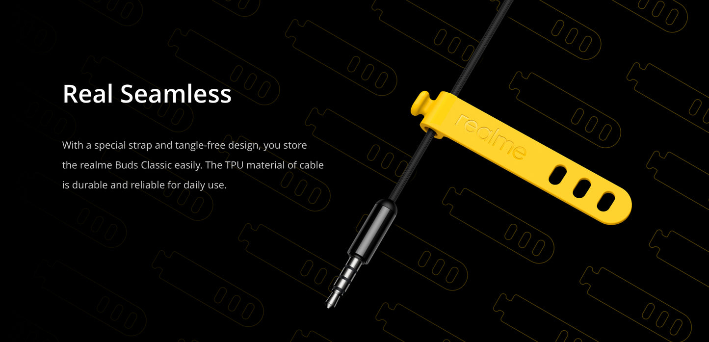 Realme Buds Classic 3.5mm With 14.2MM Audio Driver, HD Microphone -Black