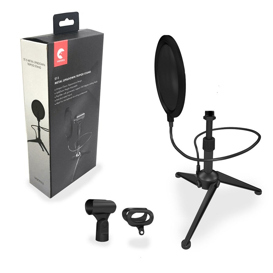 YANMAI ST-5 up & down metal Microphone's stand with pop filter
