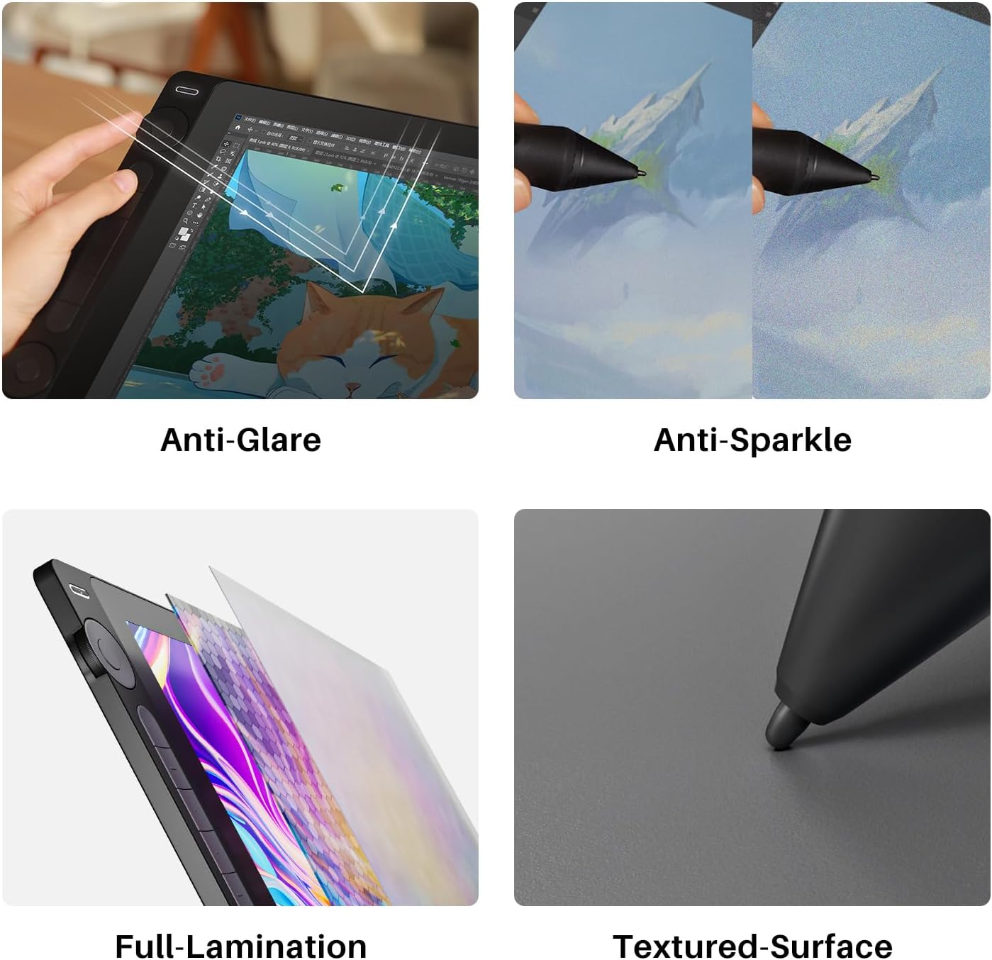 HUION KAMVAS 16 (Gen 3) Drawing Tablet with Screen, 15.8 inch 2.5K QHD Art Tablet with Full Laminated Anti-Sparkle Glass