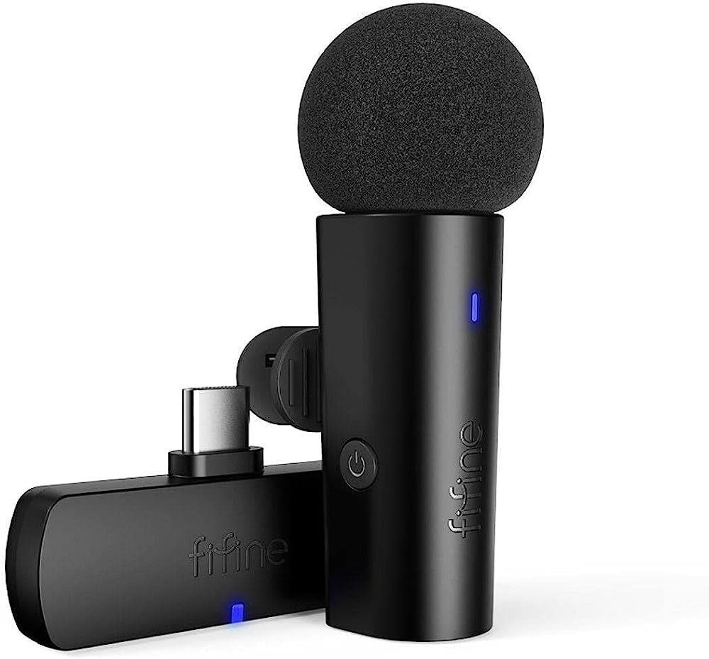 FIFINE M6 WIRELESS LAPEL MICROPHONE FOR ANDROID TO GO LIVE ON TIKTOK/INSTAGRAM, RECORD VLOG, HAVE CONFERENCING