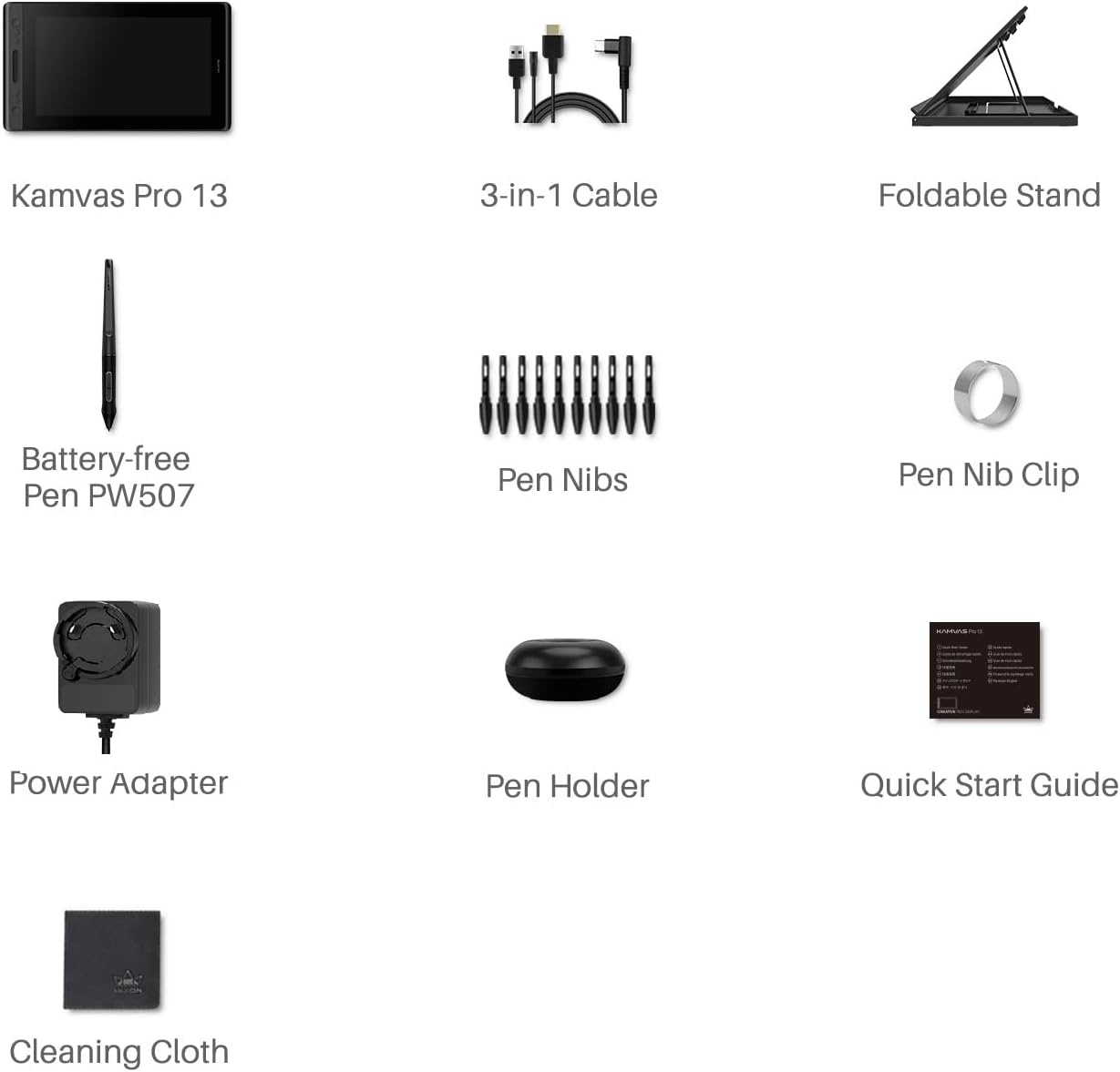 HUION KAMVAS Pro 13 Graphics Drawing Monitor with Stand, Full-Laminated Anti-Glare Screen