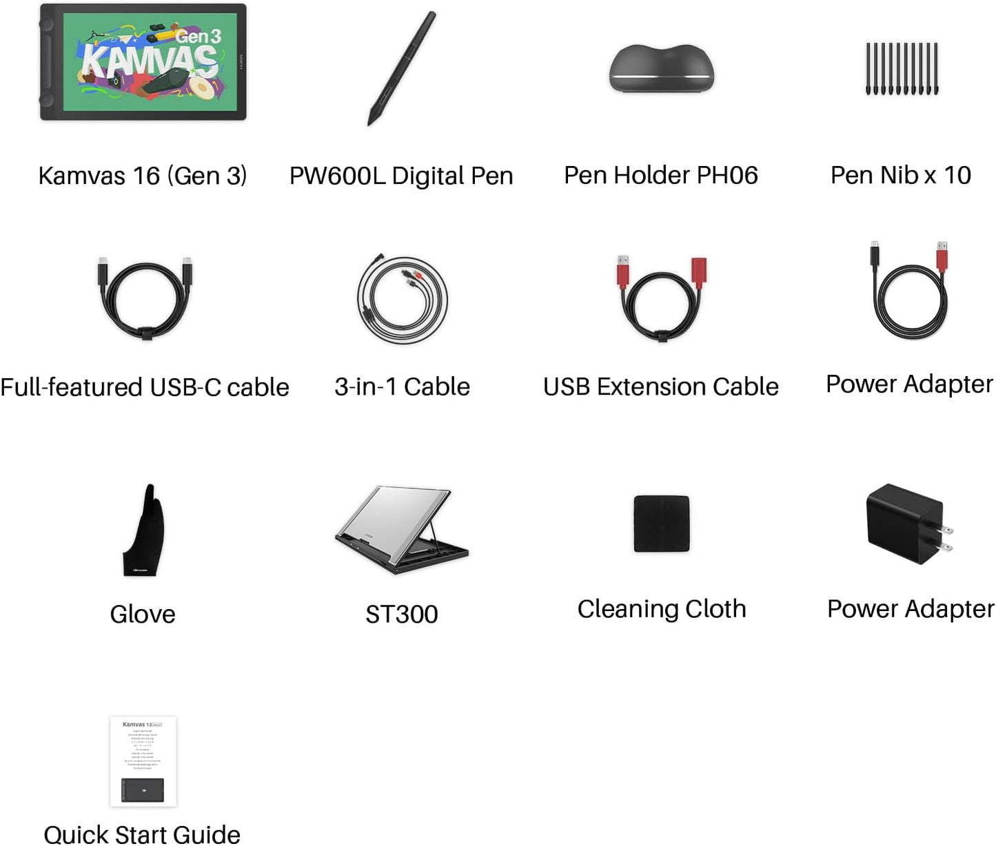 HUION KAMVAS 16 (Gen 3) Drawing Tablet with Screen, 15.8 inch 2.5K QHD Art Tablet with Full Laminated Anti-Sparkle Glass