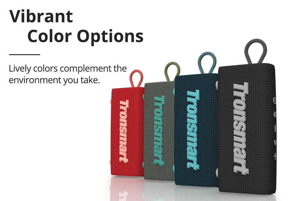 Tronsmart Trip Bluetooth 5.3 Speaker Dual-Driver Portable Speaker Black & Blue