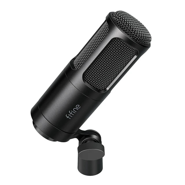 FIFINE XLR Dynamic Microphone, Vocal Podcast Microphone with Cardioid Pattern, Studio Metal Mic for Streaming Voice-Over Dubbing Video Recording, Black-K669D