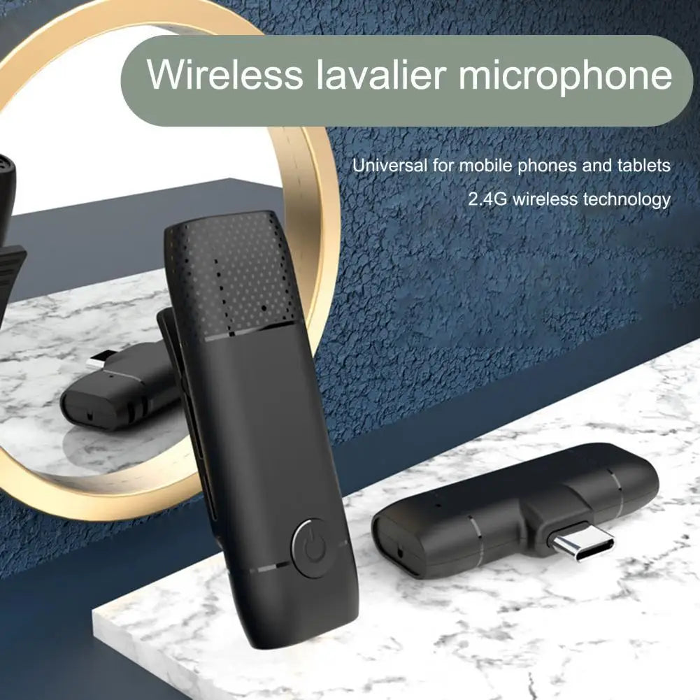 M10 Wireless Lavalier Microphone for iPhone Android USB Type C Phone with Charging Case