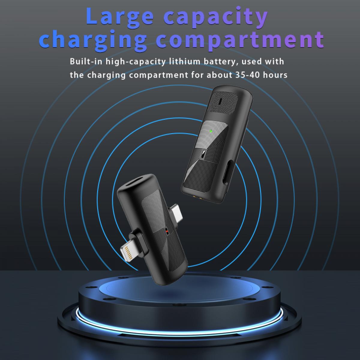 M10 Wireless Lavalier Microphone for iPhone Android USB Type C Phone with Charging Case