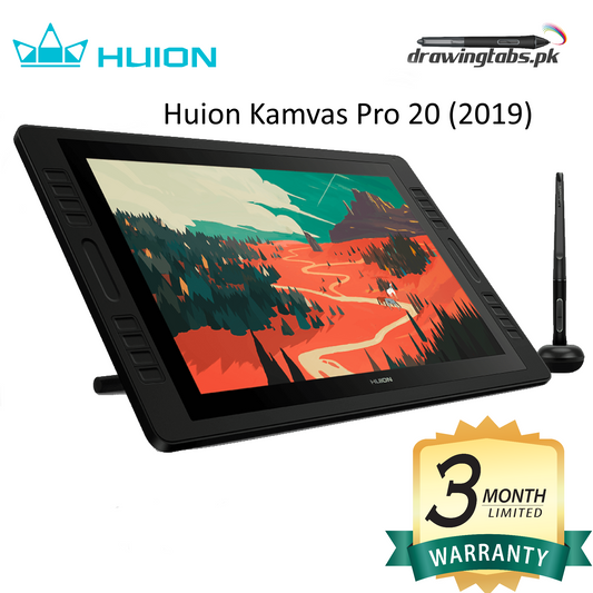 HUION Drawing Tablet KAMVAS Pro 20 2019 Pen Display 8192 Pen Pressure 19.5 inch 120% sRGB Full Lamination with Stand