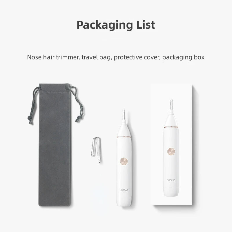 XIAOMI SOOCAS N1 EAR NOSE HAIR TRIMMER WIRELESS WATERPROOF NOSE HAIR EAR HAIR EYEBROW SIDEBURNS