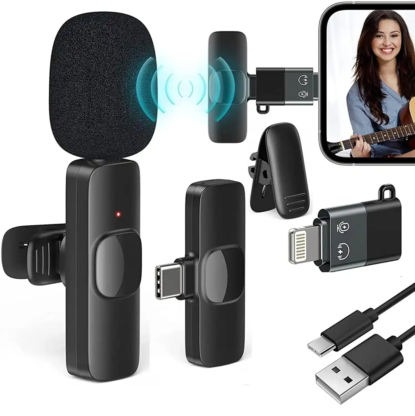 K8 Wireless Microphone For Mobile Type-C & Lightning