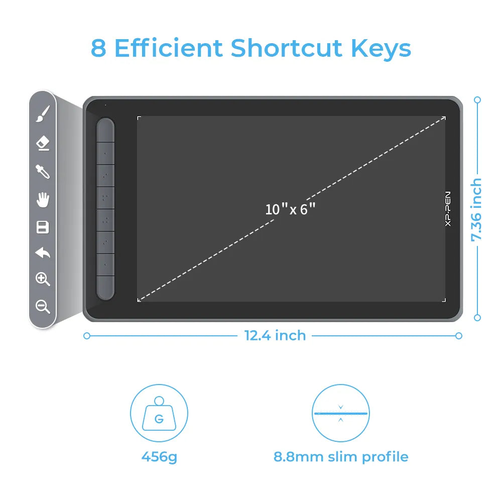 XPPen Deco L Drawing Tablet- 10x6” Computer Graphic Tablet with Updated Battery-Free X3 Digital Stylus